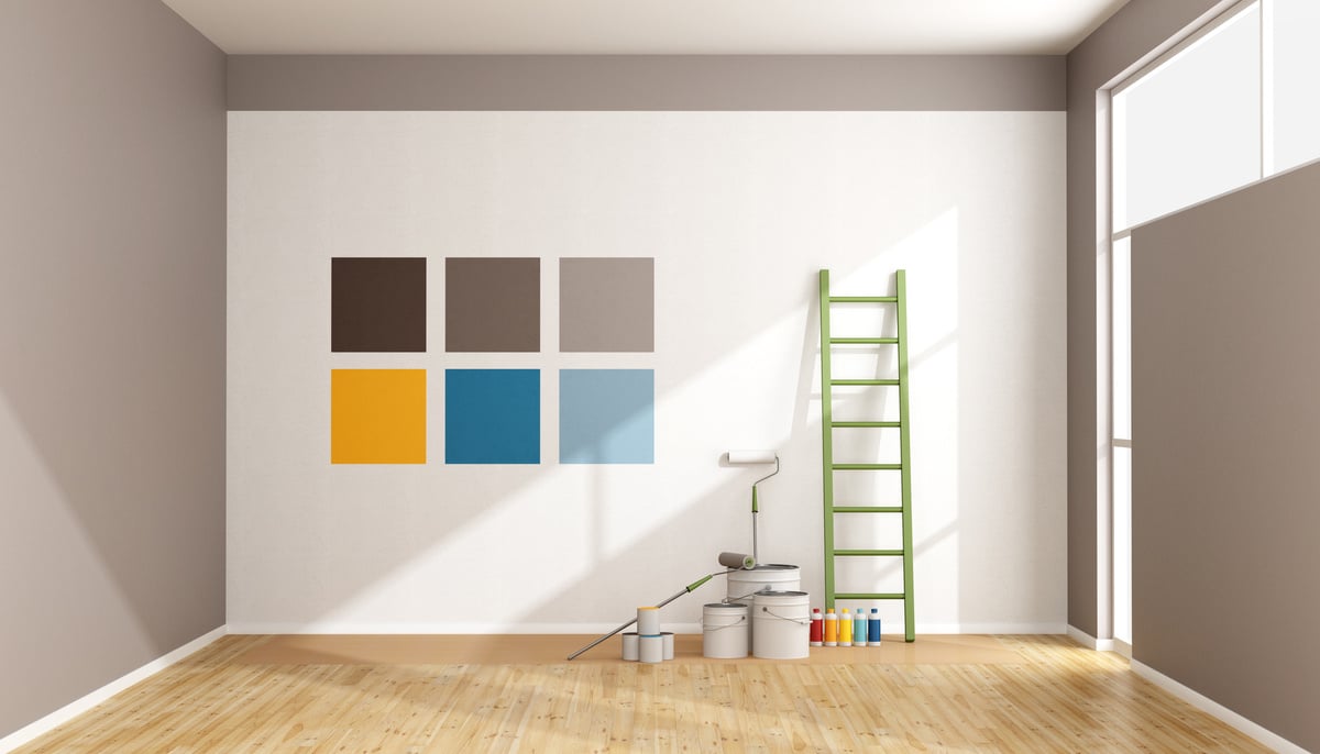 Select color swatch to paint wall